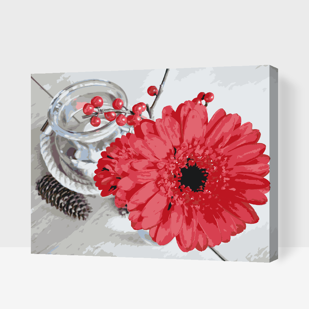Paint by number - Gerbera og Stearinlys