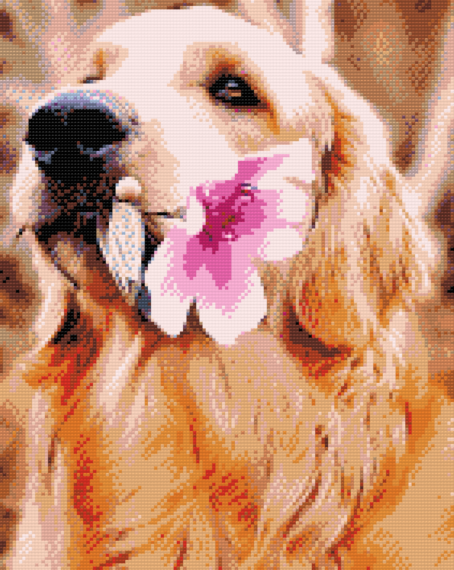 Diamond Paint - Labrador med blomst