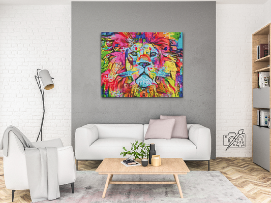 Diamond Paint - Farverig Løve 4