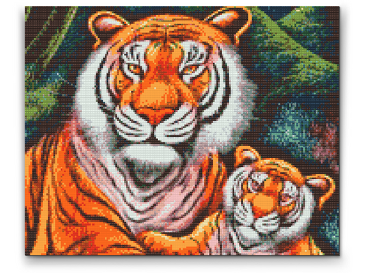 Diamond Paint - Familie af tigre