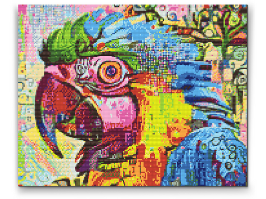 Diamond Paint - Farverig papegøje