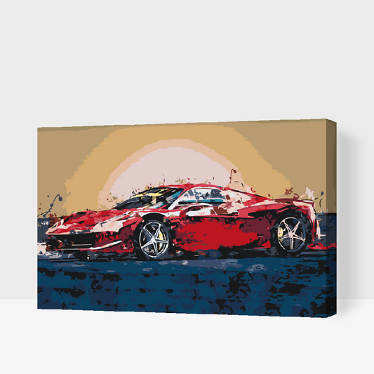 Paint by number - Rød Ferrari
