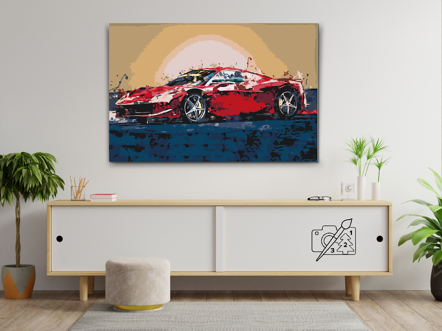 Paint by number - Rød Ferrari