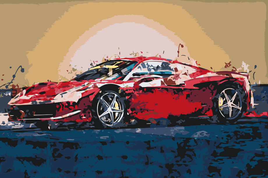 Paint by number - Rød Ferrari