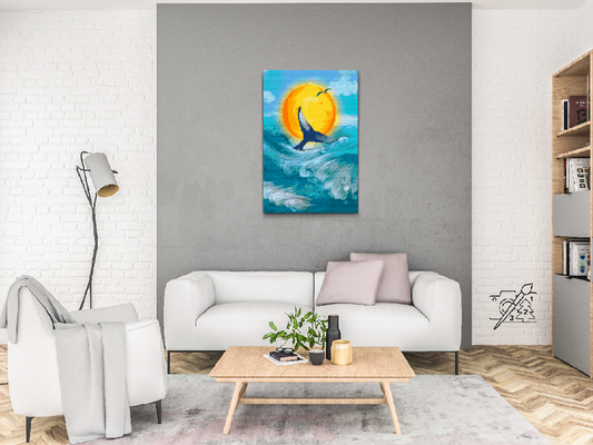 Diamond Paint - Hval ved solnedgang