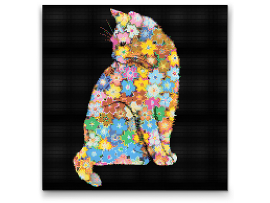 Diamond Paint - Blomsterkat