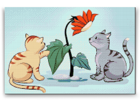 Diamond Paint - Katte og Blomst