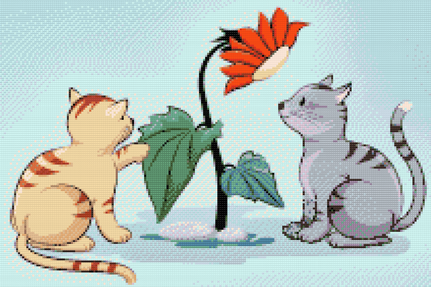 Diamond Paint - Katte og Blomst