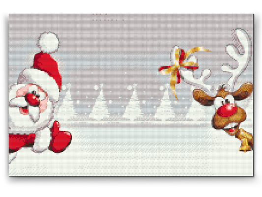 Diamond Paint - Julemanden og rensdyret Rudolf