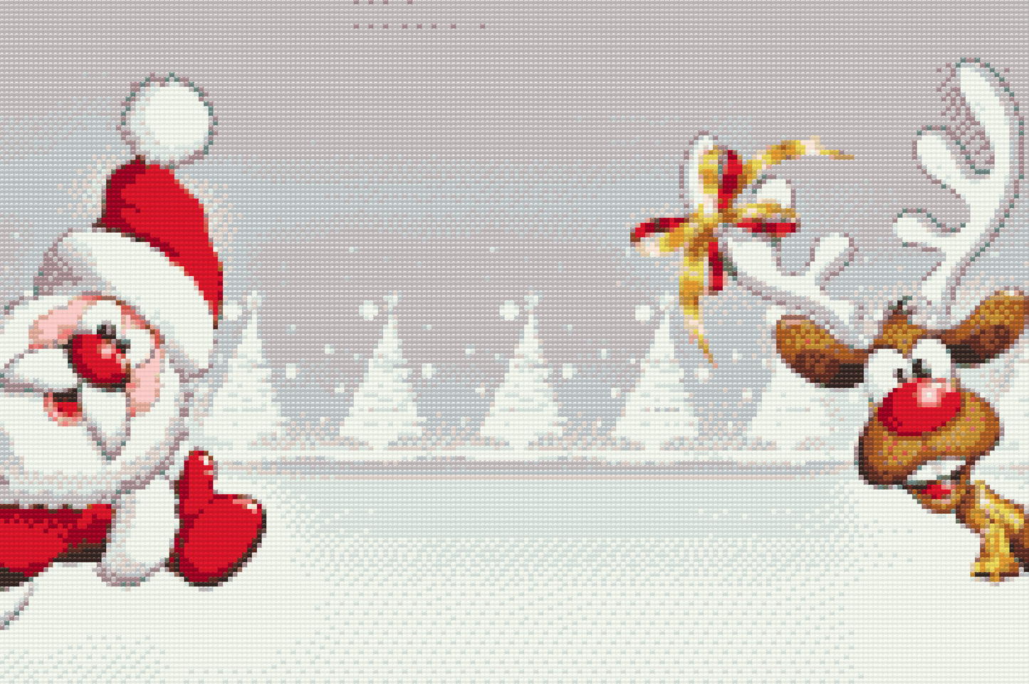 Diamond Paint - Julemanden og rensdyret Rudolf