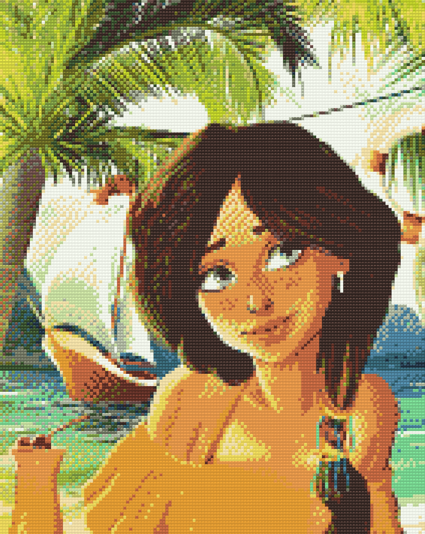 Diamond Paint - Brunette på stranden