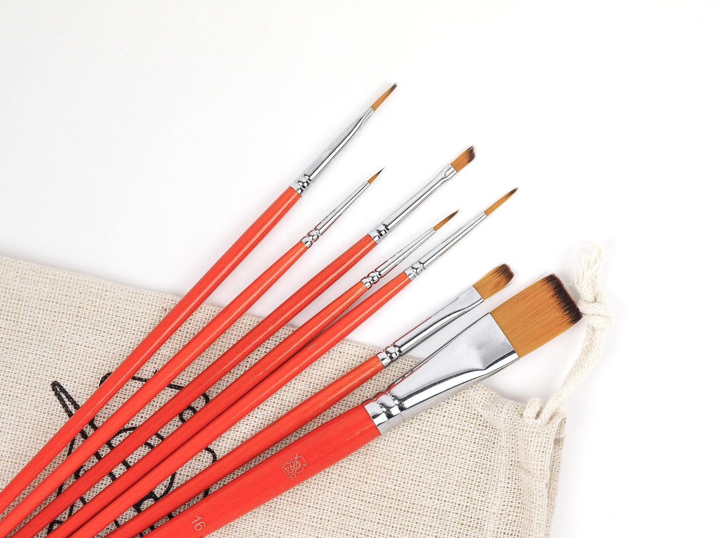 Hobby Tilbehør - Penselsæt til Paint by Numbers – 7 stk med opbevaringspose