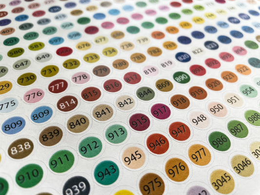 Hobby Tilbehør - Klistermærker med farvede koder for alle vores diamanter