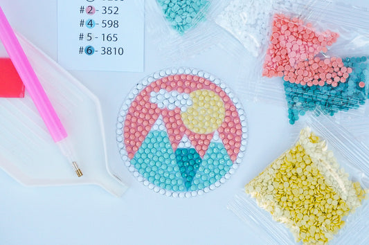 Diamond Painting Sticker - Diamantklistermærke - Bjergpanorama