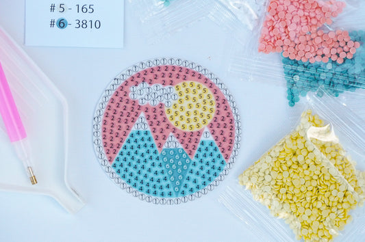 Diamond Painting Sticker - Bjergpanorama