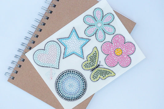 Diamond Painting Sticker - Stick dem selv (6 stk, ingen diamanter)