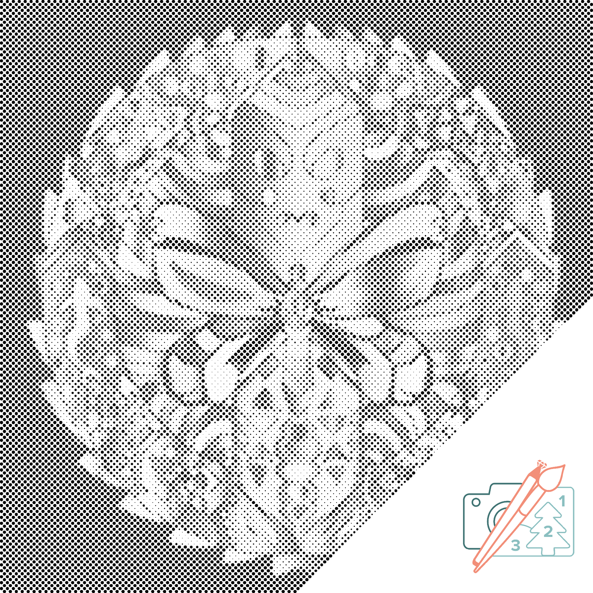 Dotting - Mandala med sommerfugl