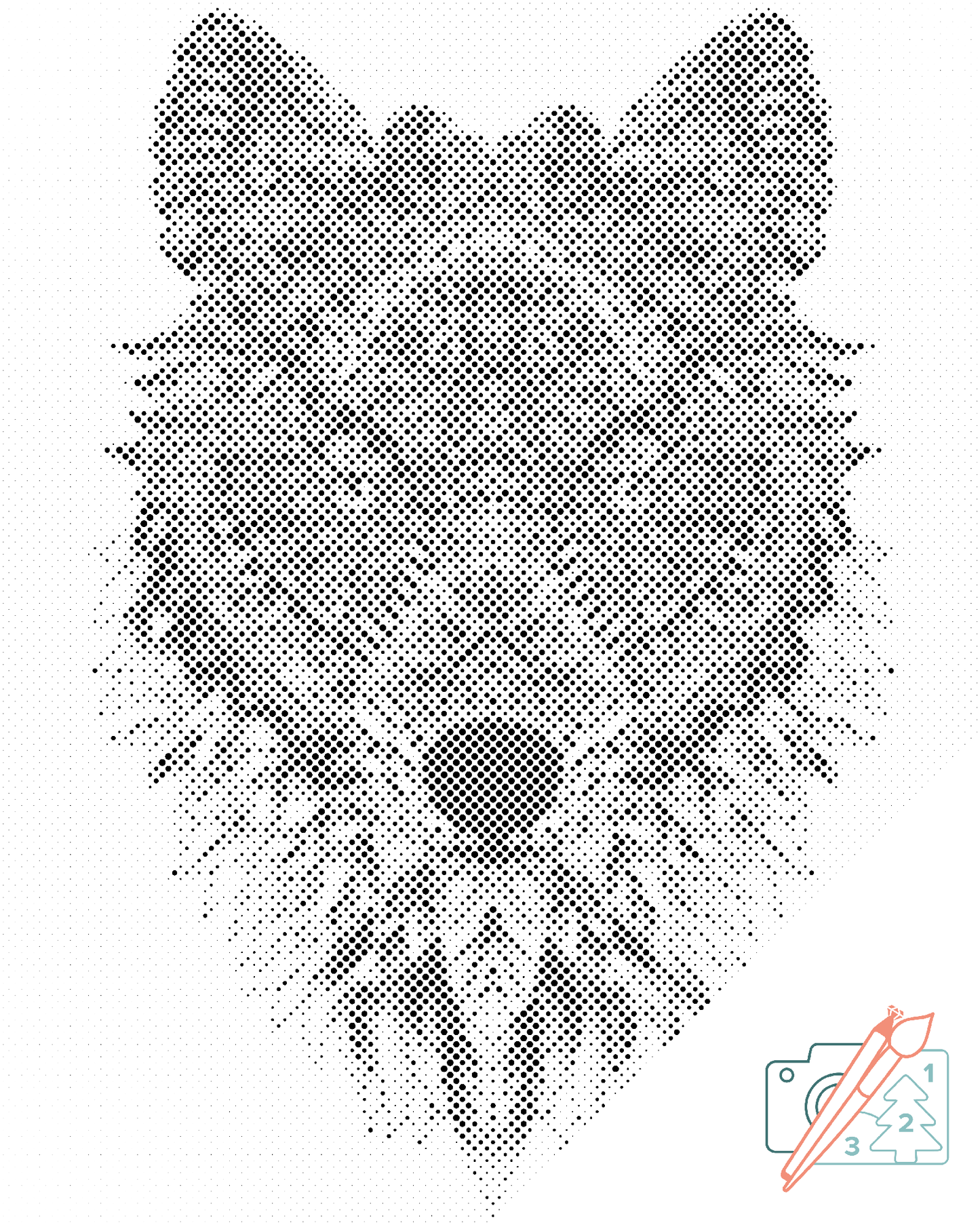 Dotting - Wolf Mandala