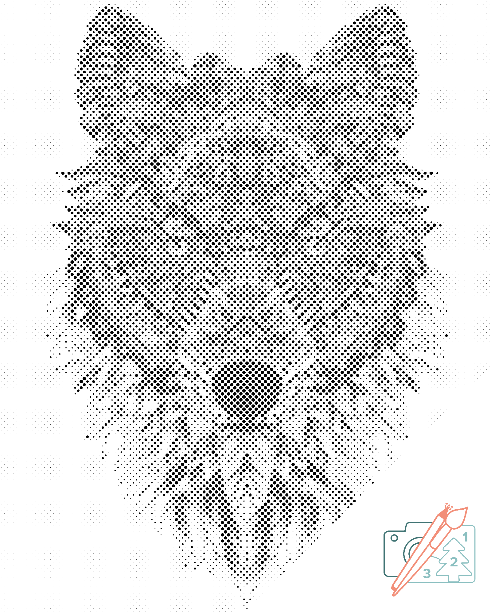Dotting - Wolf Mandala