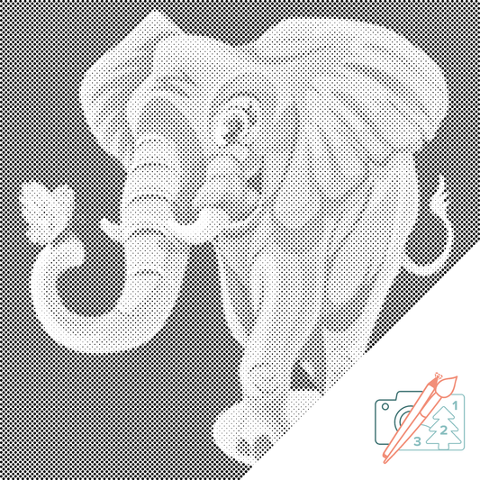 Dotting - Glad elefant med sommerfugl