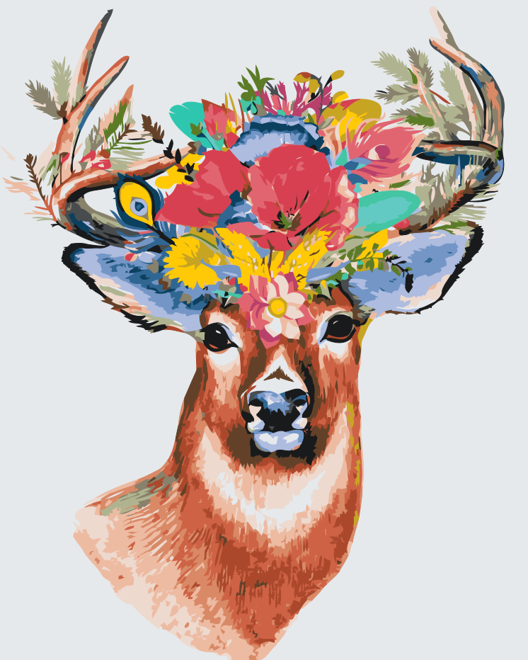 Paint by number - Blomsterhjort