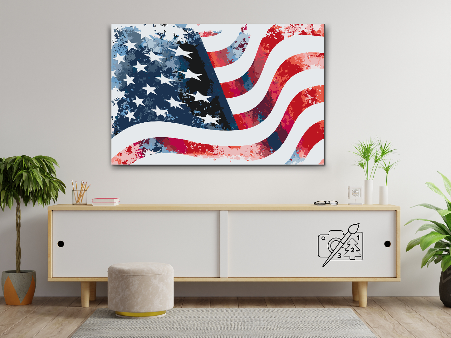 Paint by number - Det amerikanske flag