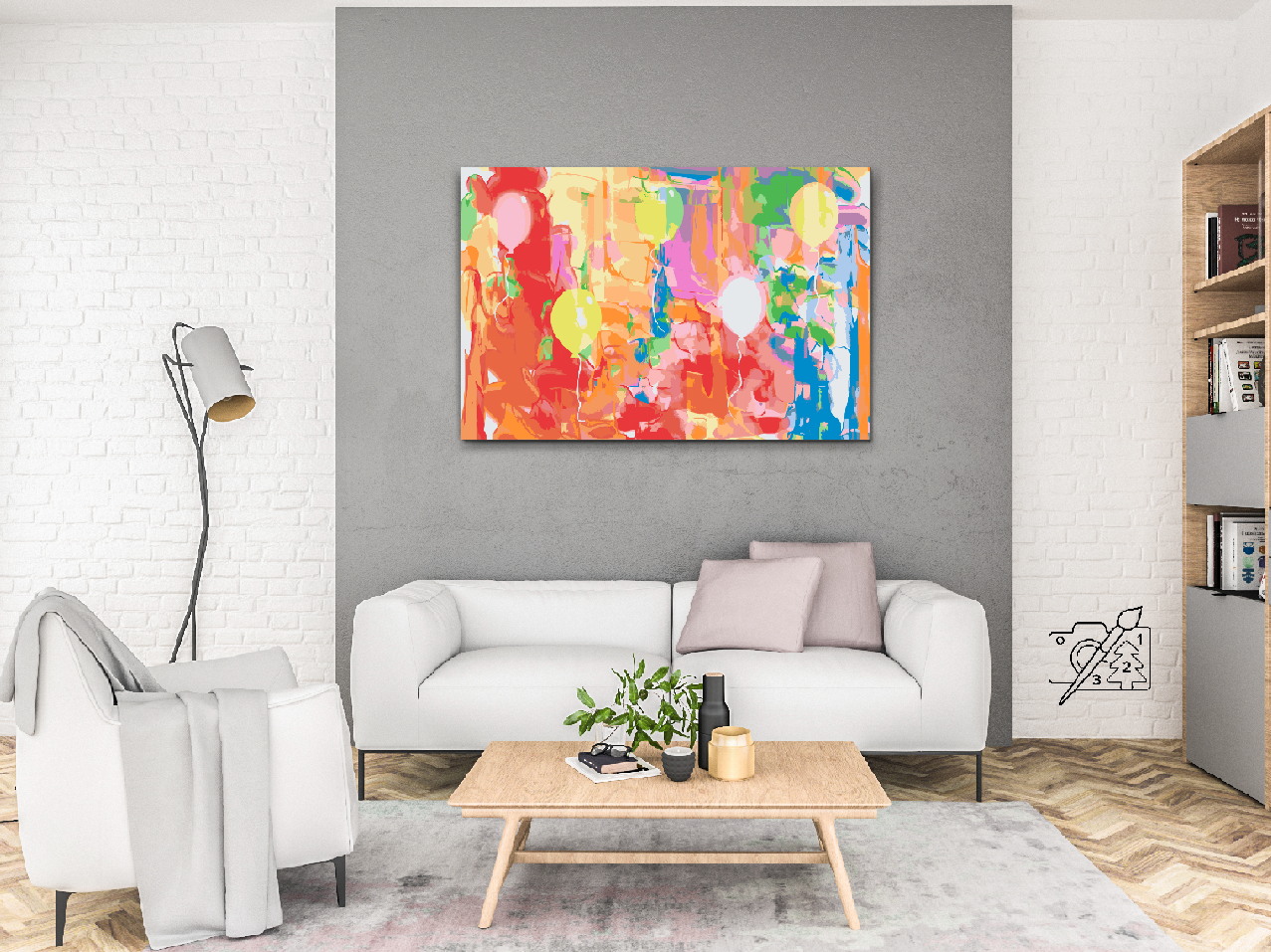 Paint by number - Abstrakte balloner