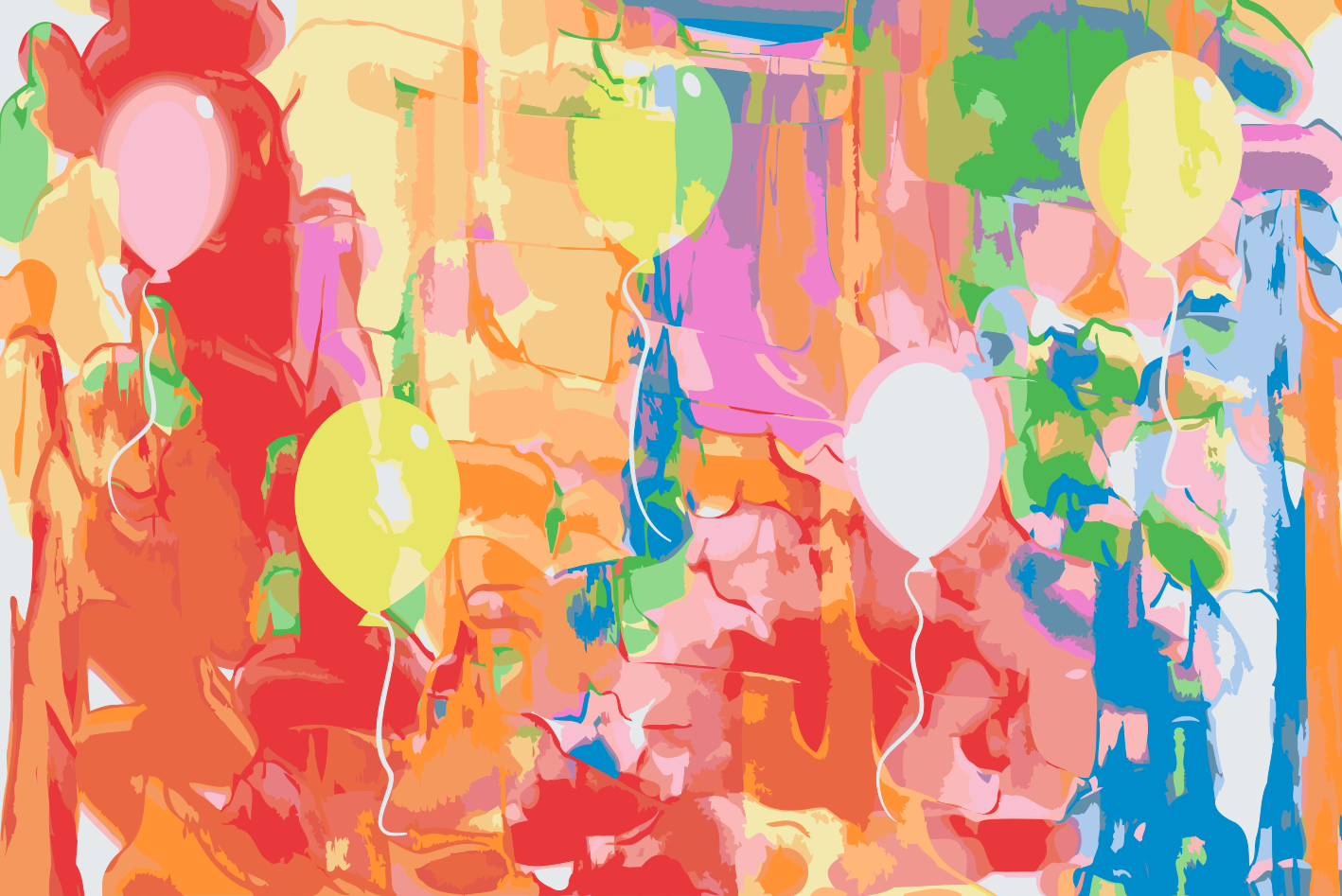 Paint by number - Abstrakte balloner