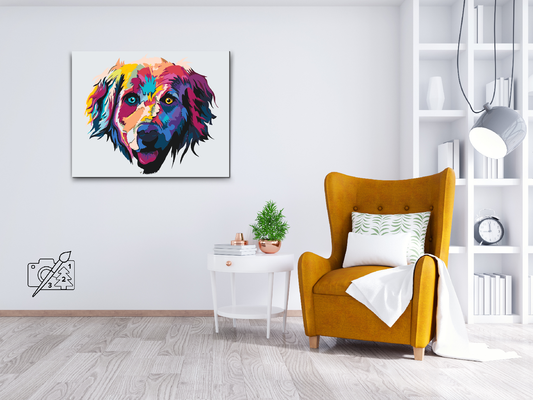 Paint by number - Farverig Retriever