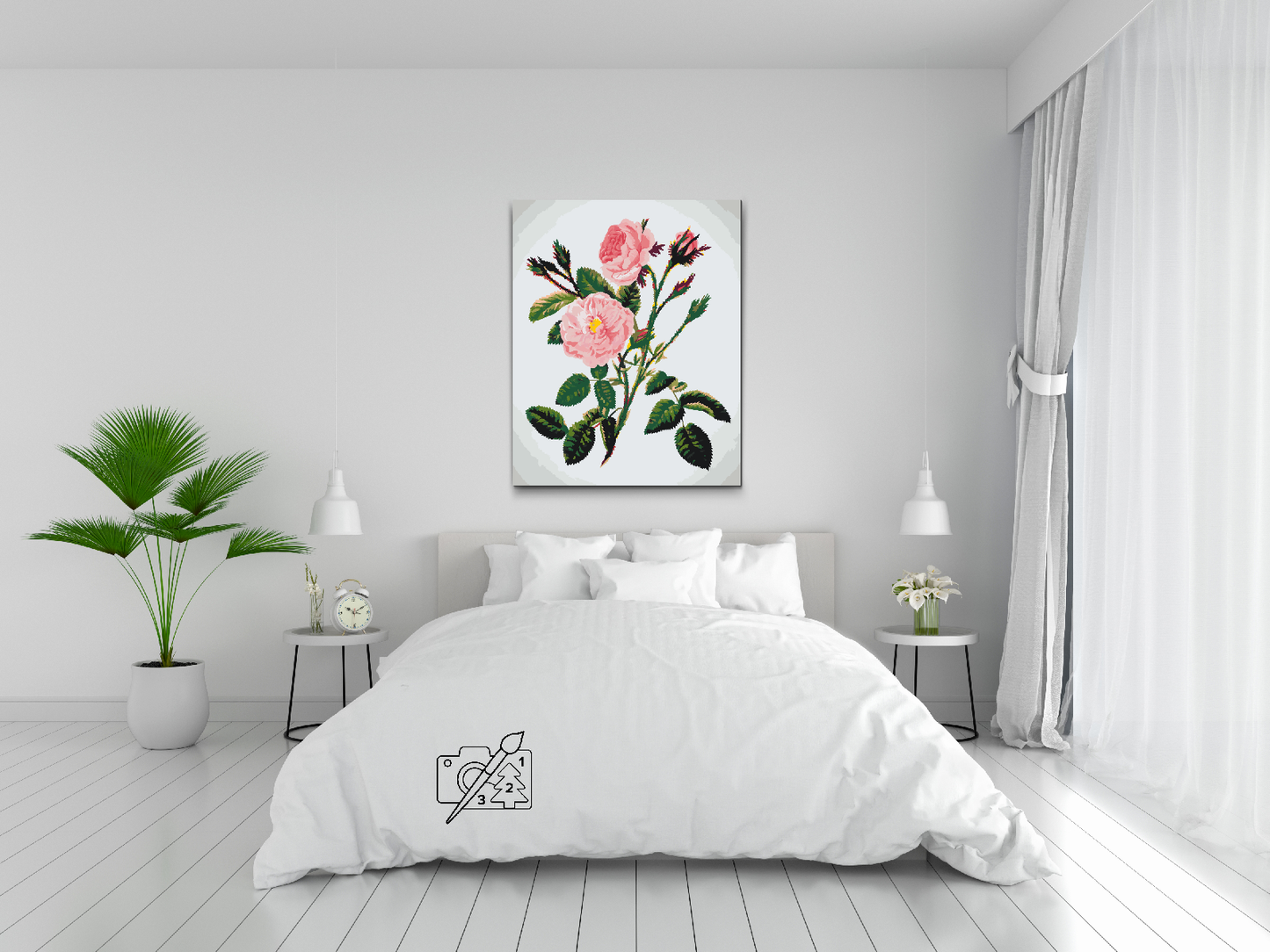 Paint by number - Vilde lyserøde roser