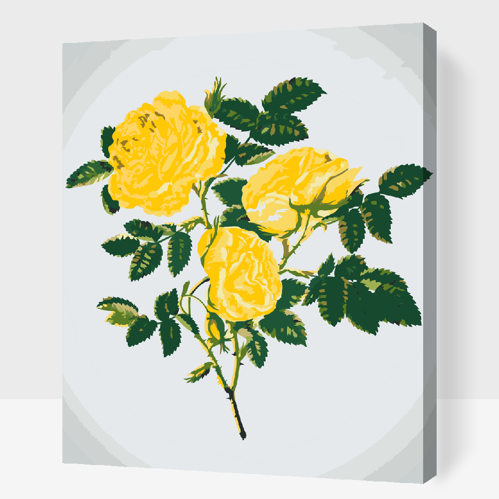 Paint by number - Vilde gule roser