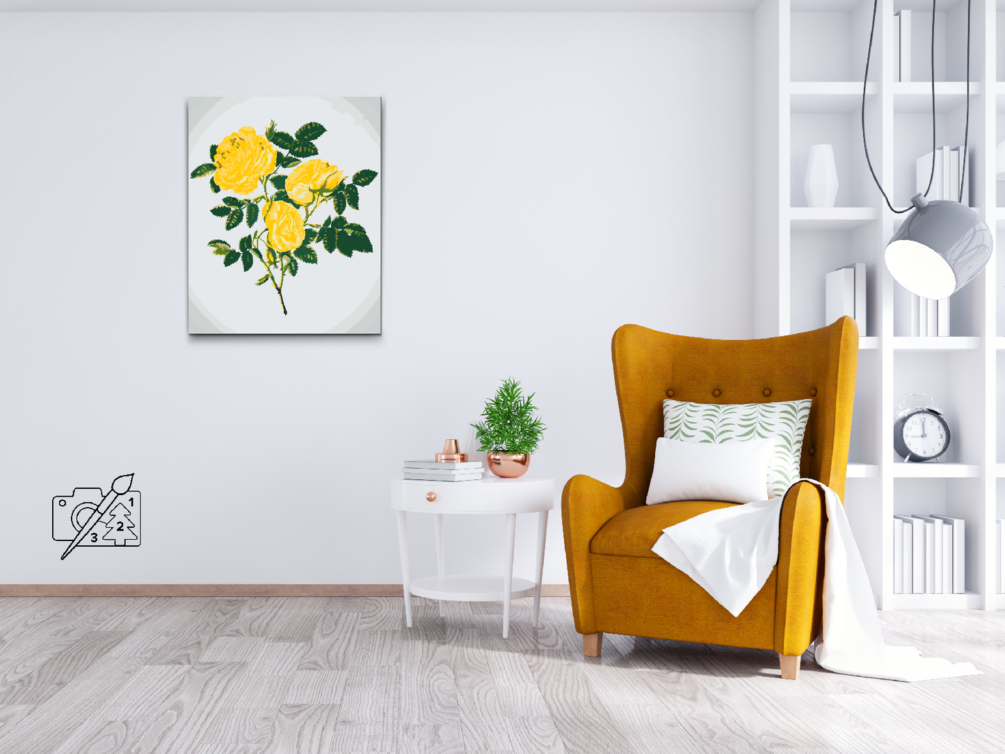 Paint by number - Vilde gule roser