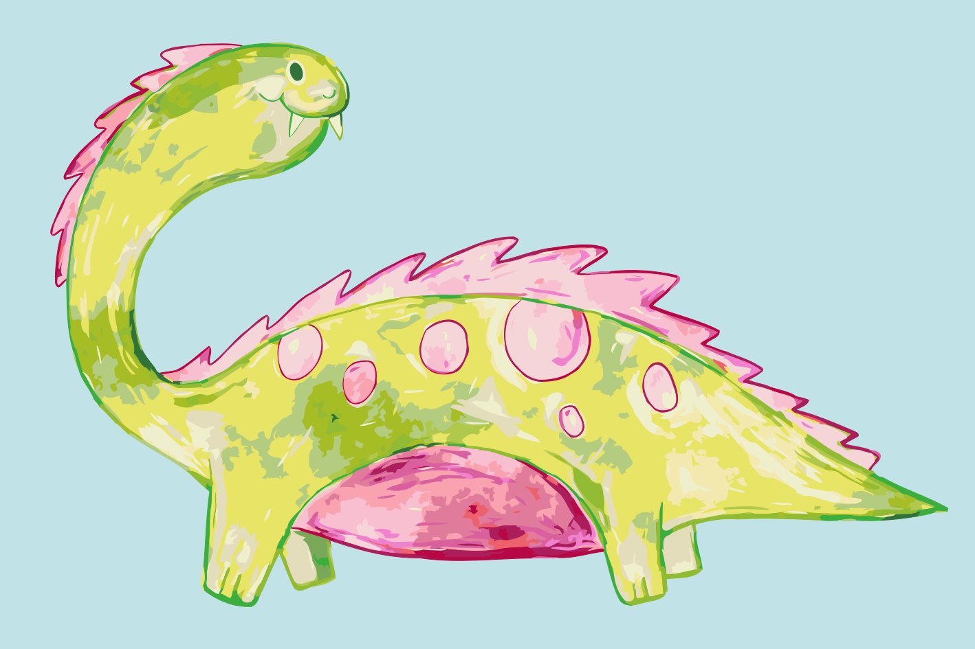 Paint by number - Sød dinosaur