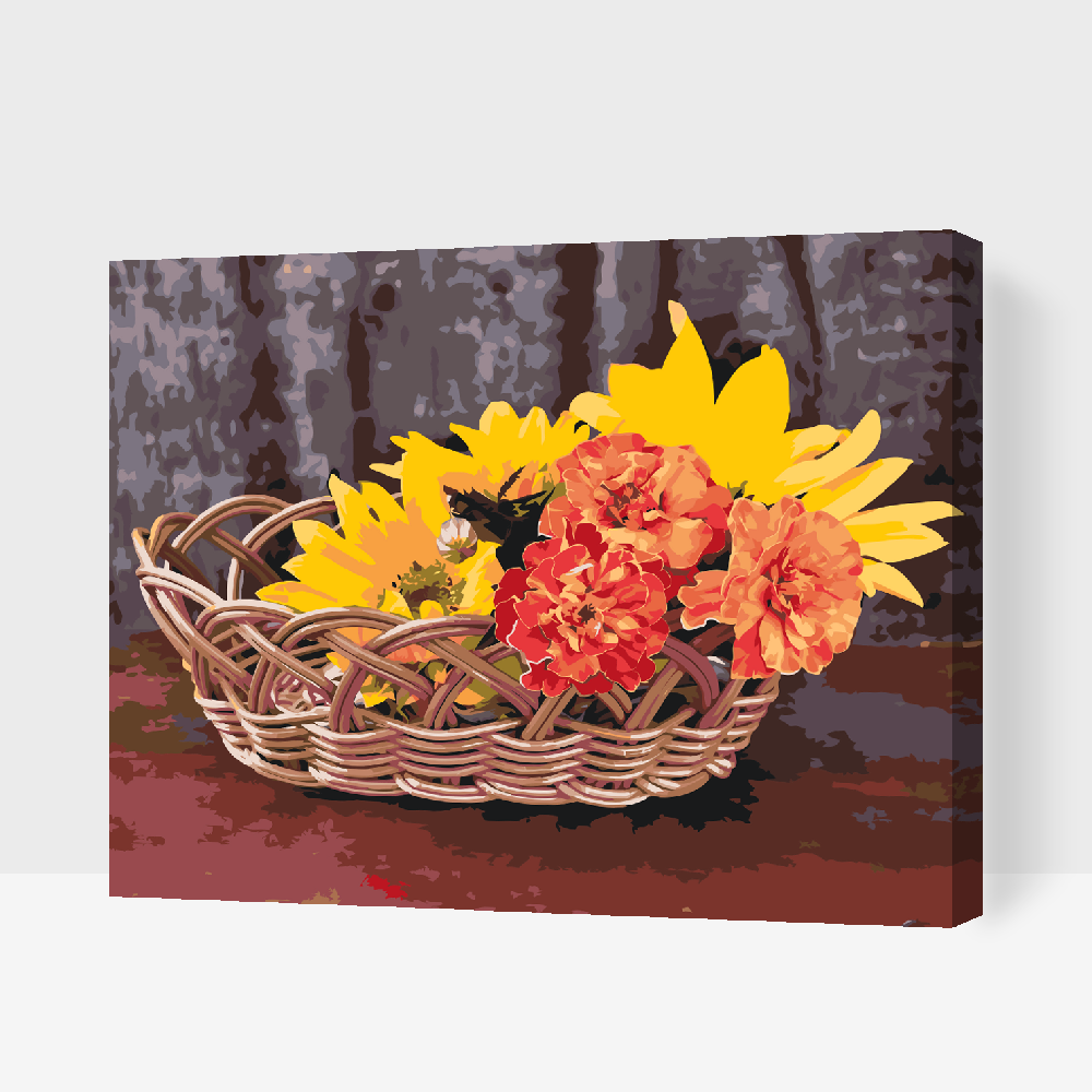 Paint by number - Kurv med blomster