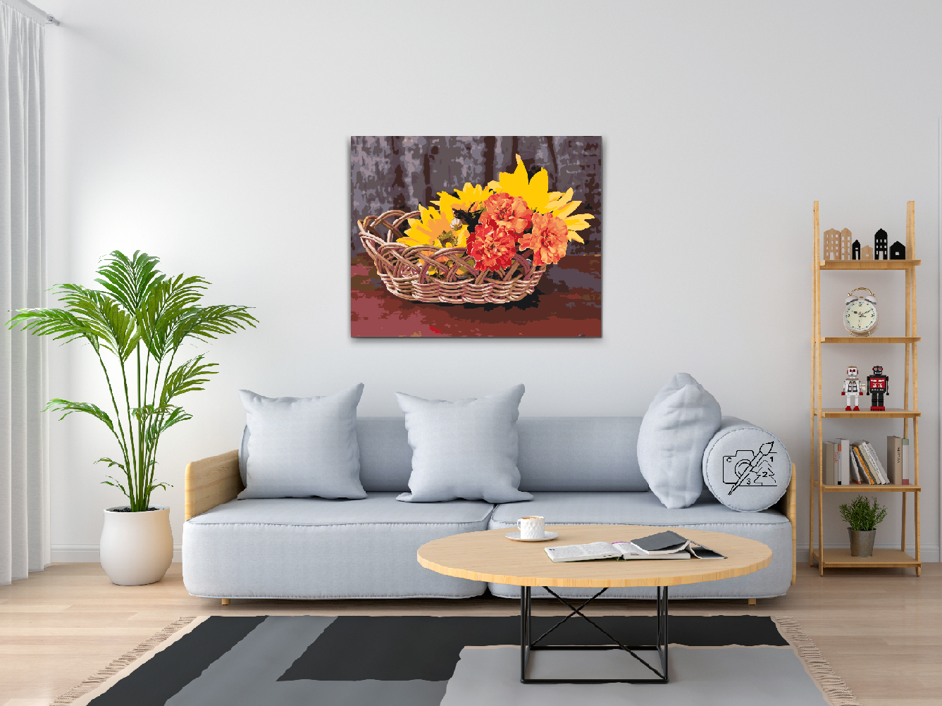 Paint by number - Kurv med blomster