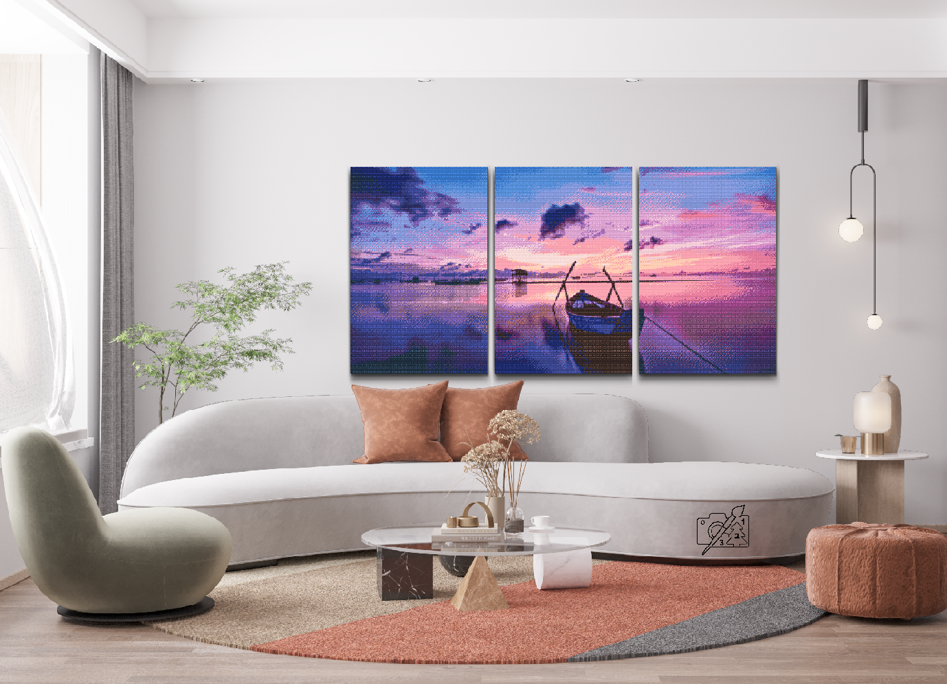 Diamond Paint - Lilla solopgang (sæt af 3)