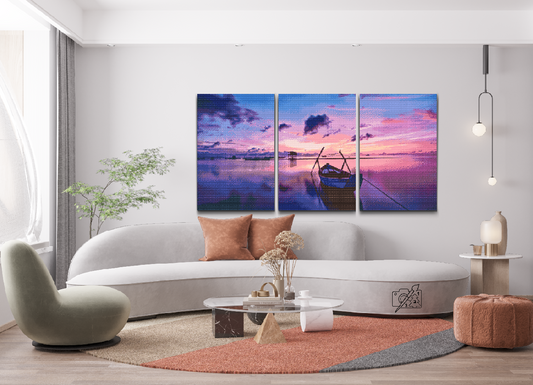 Diamond Paint - Lilla solopgang (sæt af 3)