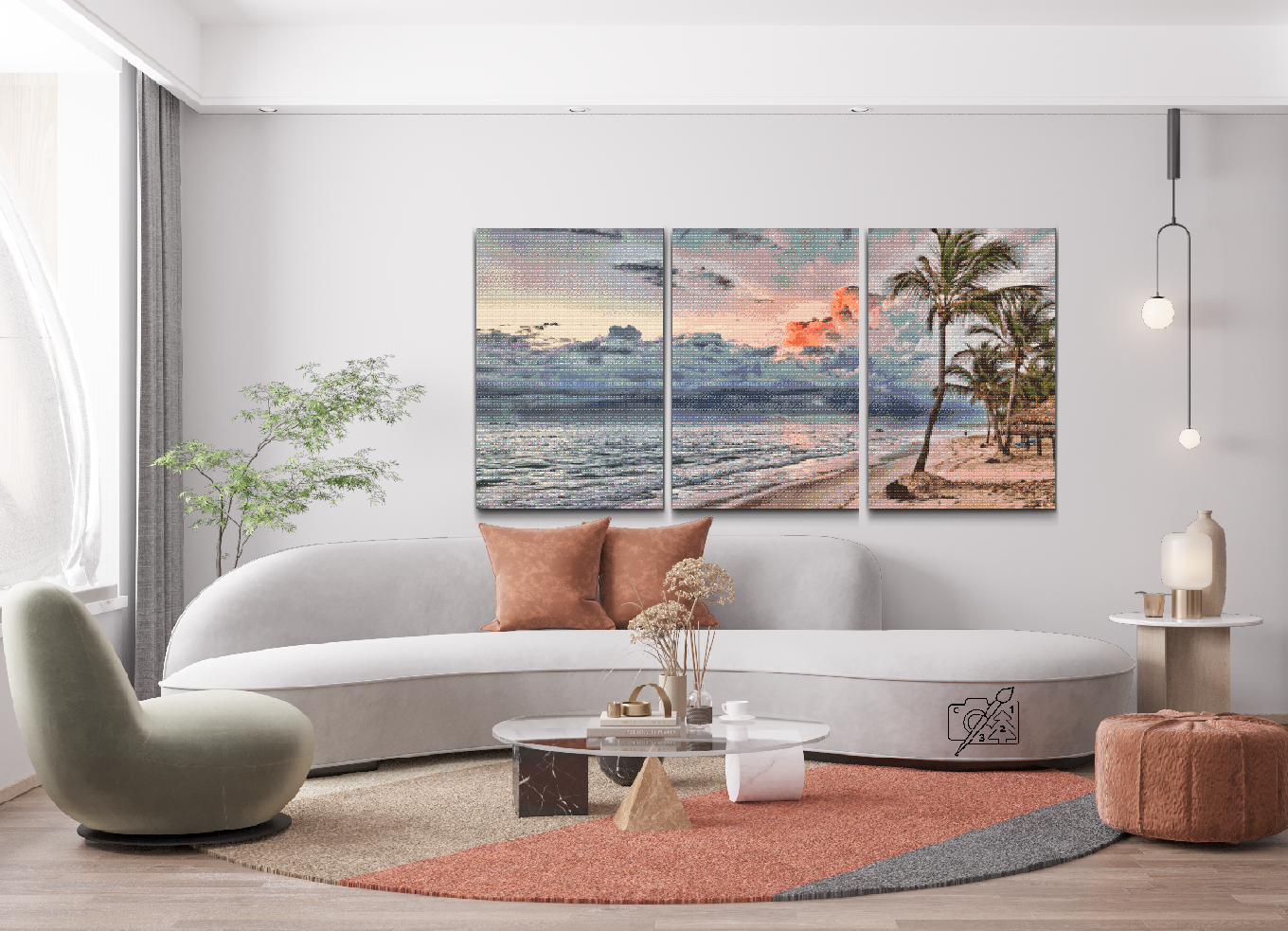 Diamond Paint - Stille strand (sæt af 3)