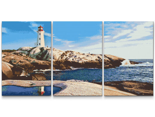 Diamond Paint - Fyrtårn i bugten (sæt af 3)