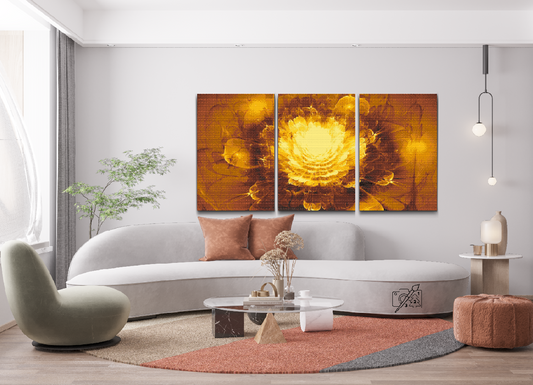 Diamond Paint - Golden Flower (sæt af 3)