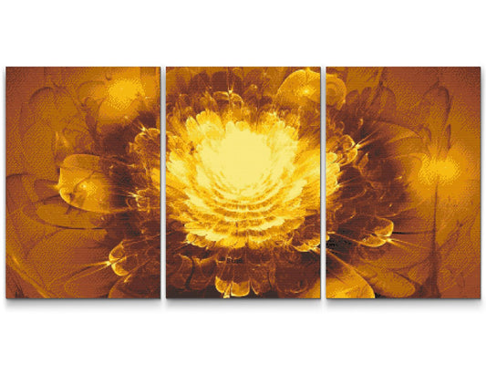 Diamond Paint - Golden Flower (sæt af 3)