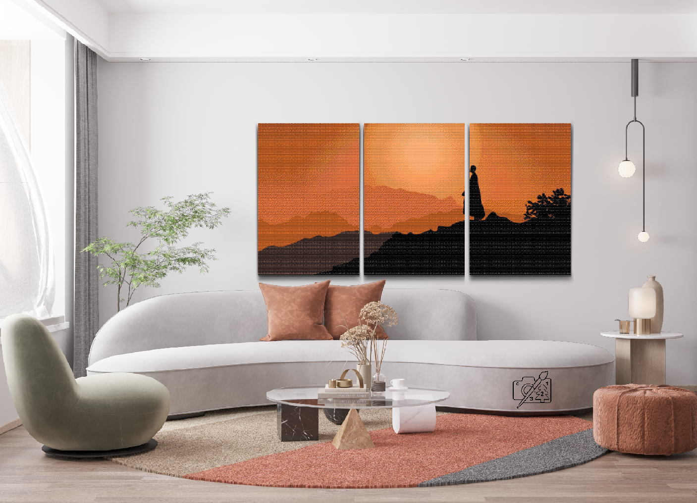 Diamond Paint - Monk at Sunset (sæt af 3)