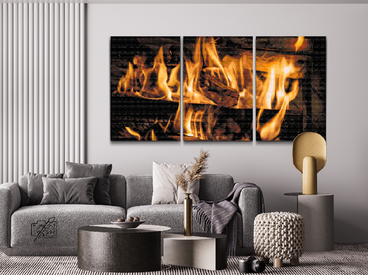 Diamond Paint - Fire in the Fireplace (sæt af 3)