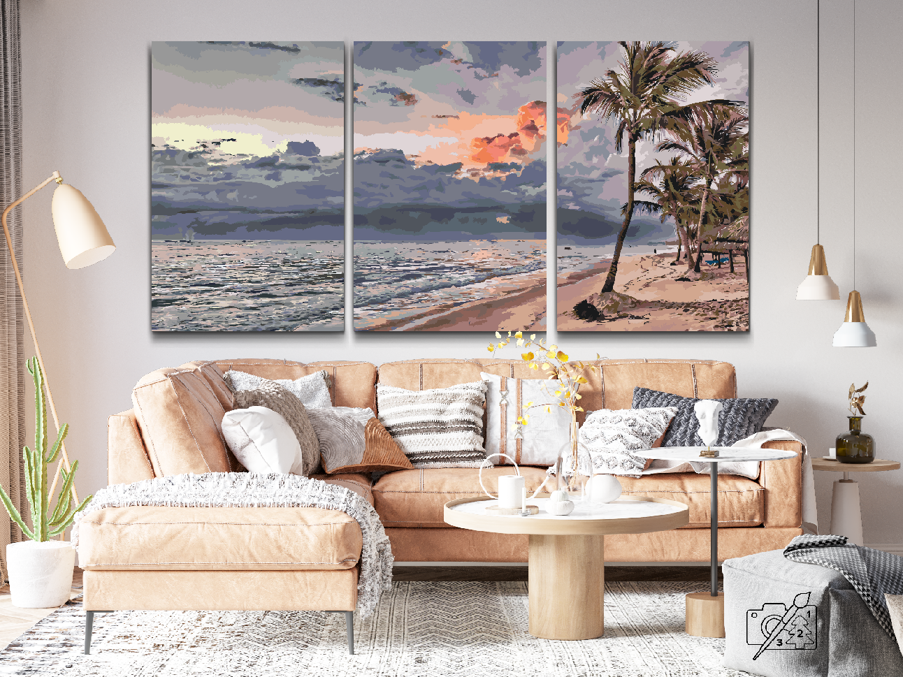 Paint by number - Stille strand (sæt af 3)
