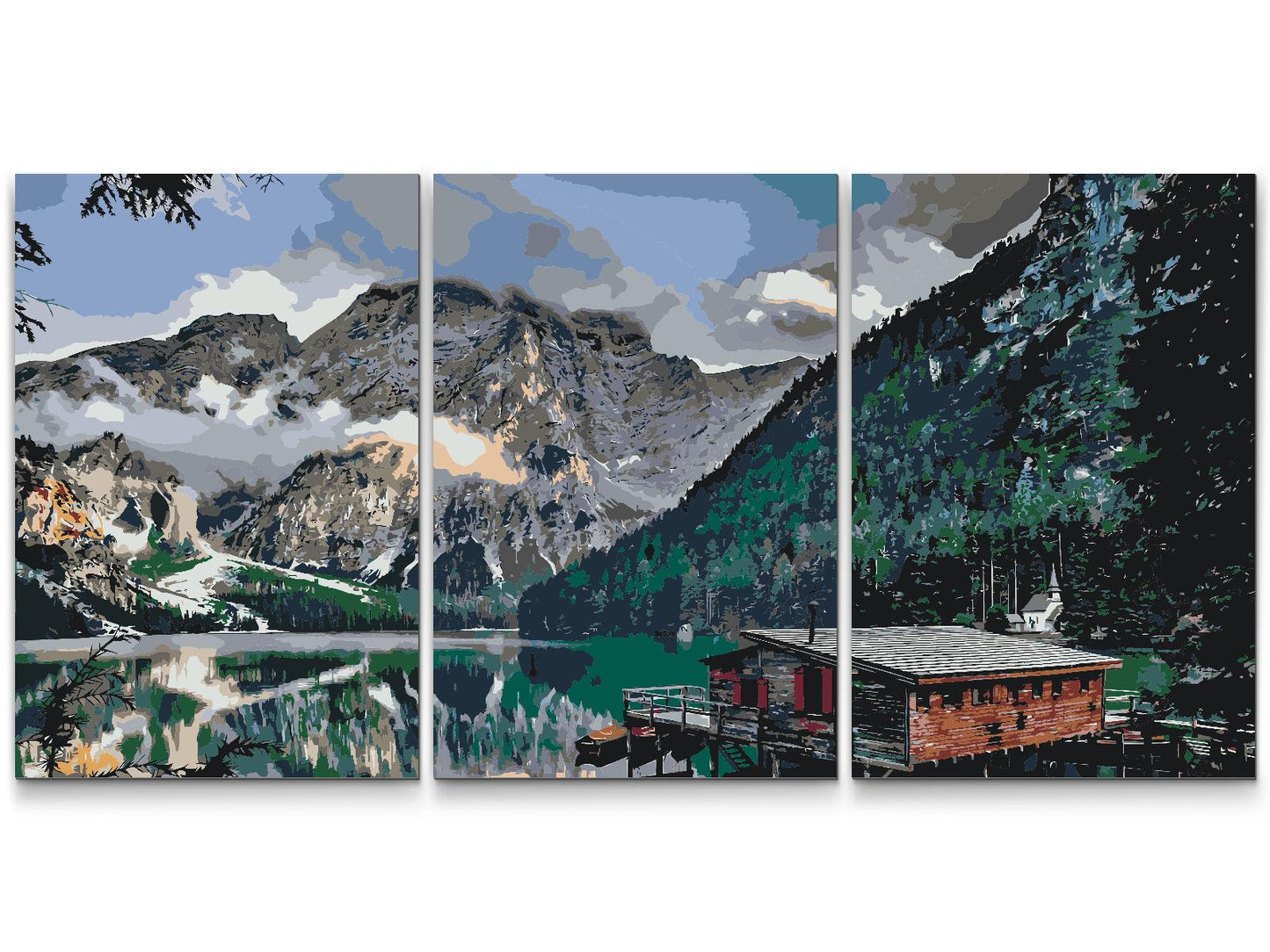 Paint by number - Mountain Cabin (sæt af 3)