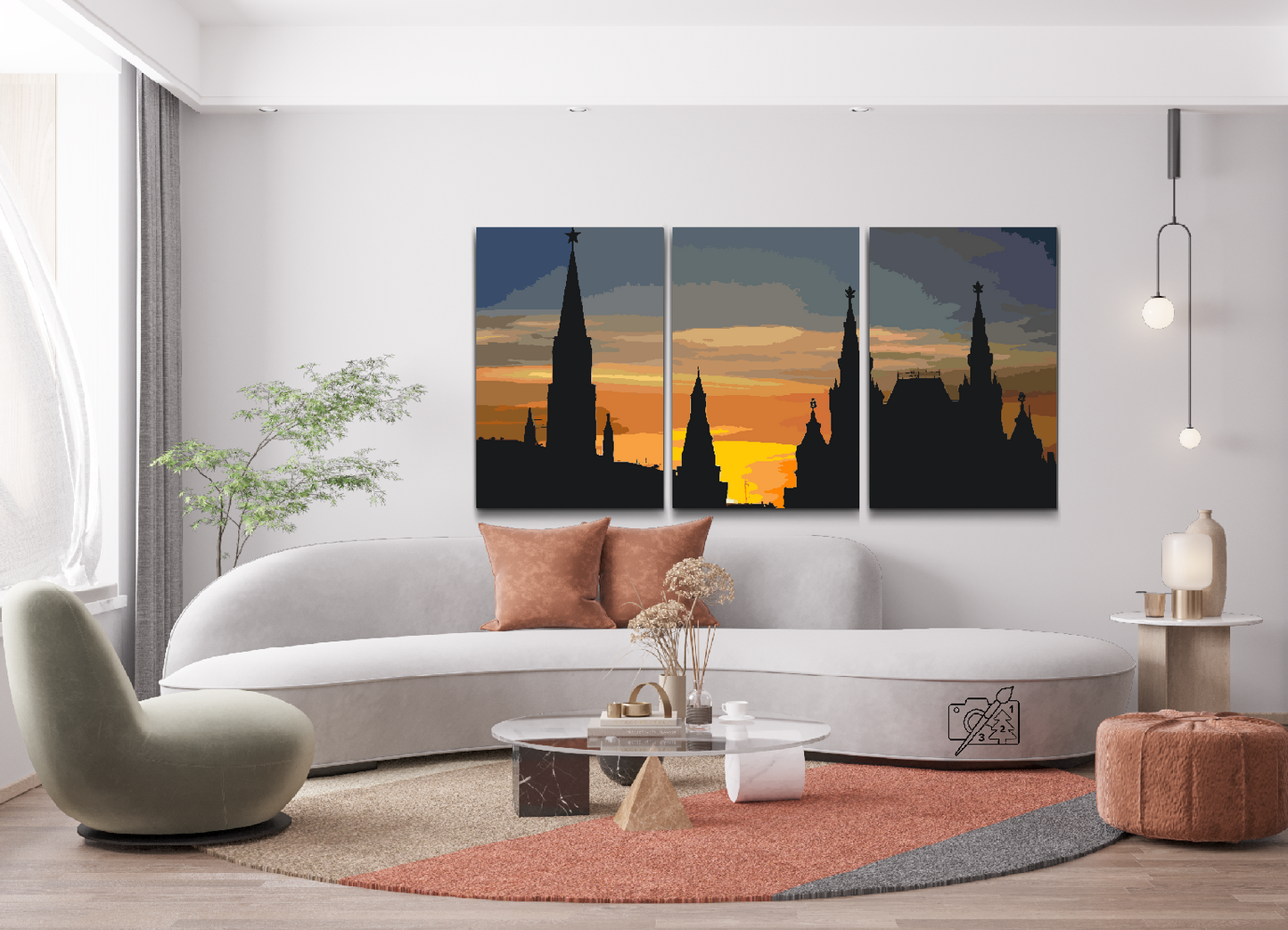 Paint by number - Solnedgang (sæt af 3)