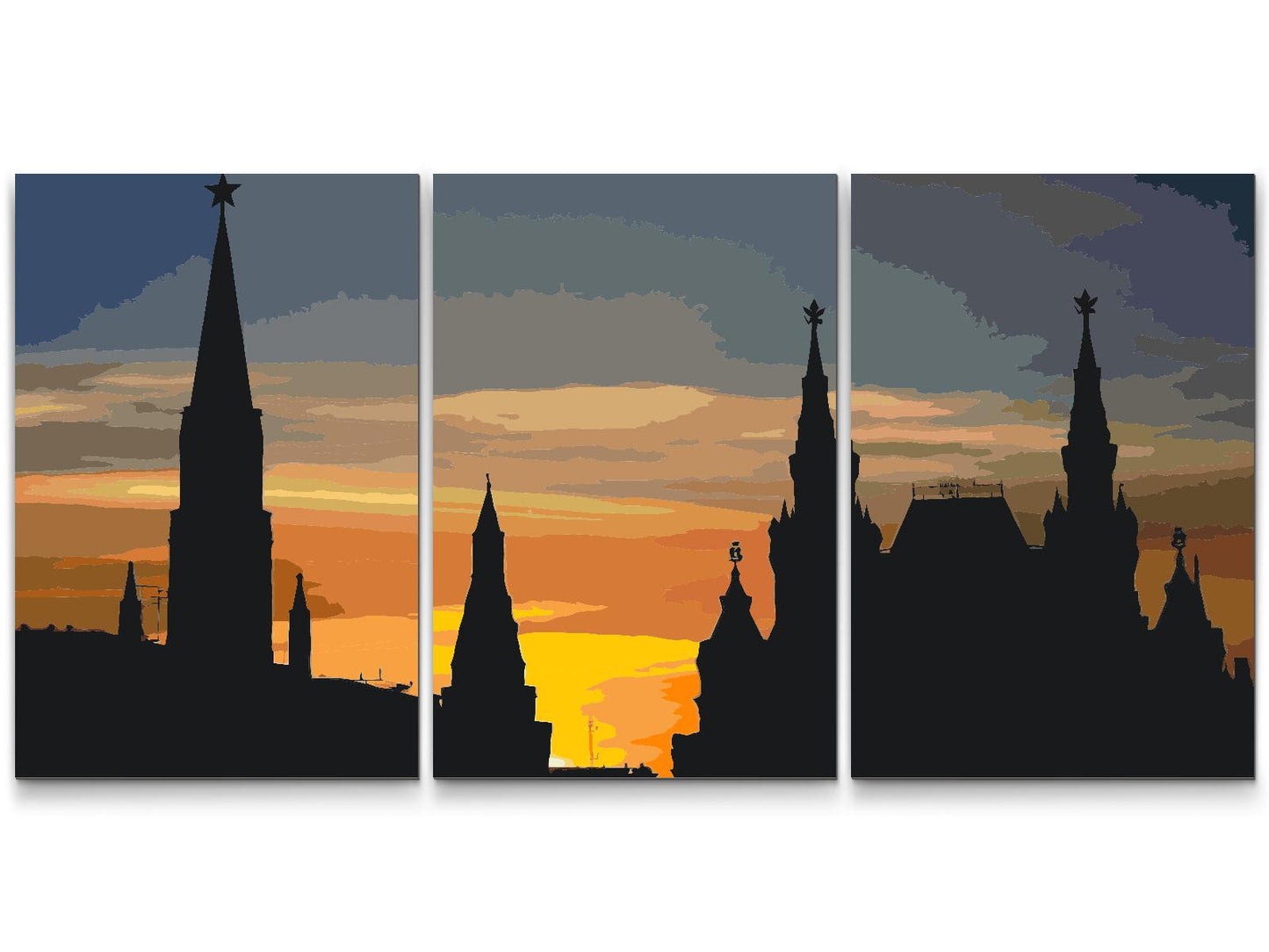 Paint by number - Solnedgang (sæt af 3)