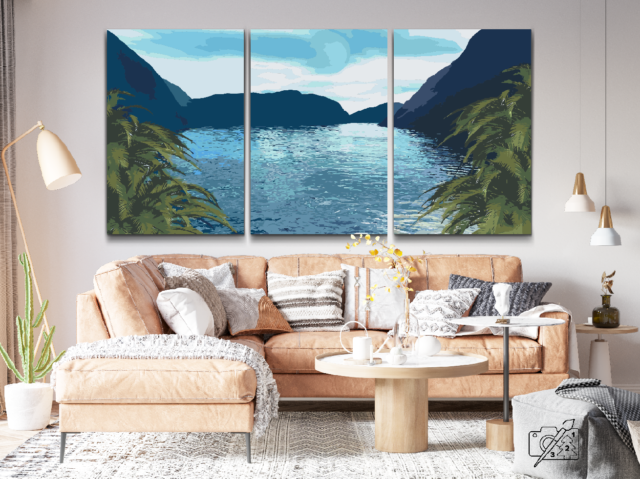 Paint by number - Lagoon Bay (sæt af 3)