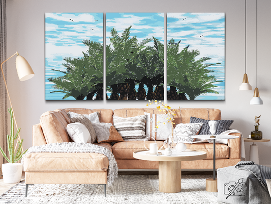 Paint by number - Caribiske palmer (sæt af 3)