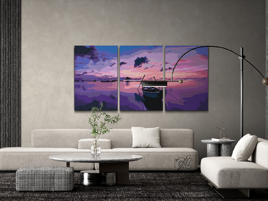 Paint by number - Lilla solopgang (sæt af 3)